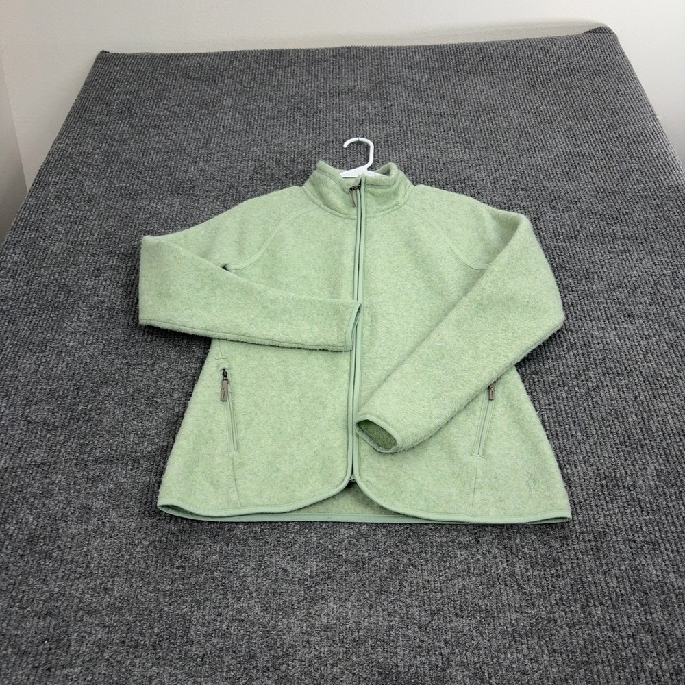 Smartwool Jacket Women M Green Wool Blend Full Zip‎ Mock Neck Outdoor Gorpcore